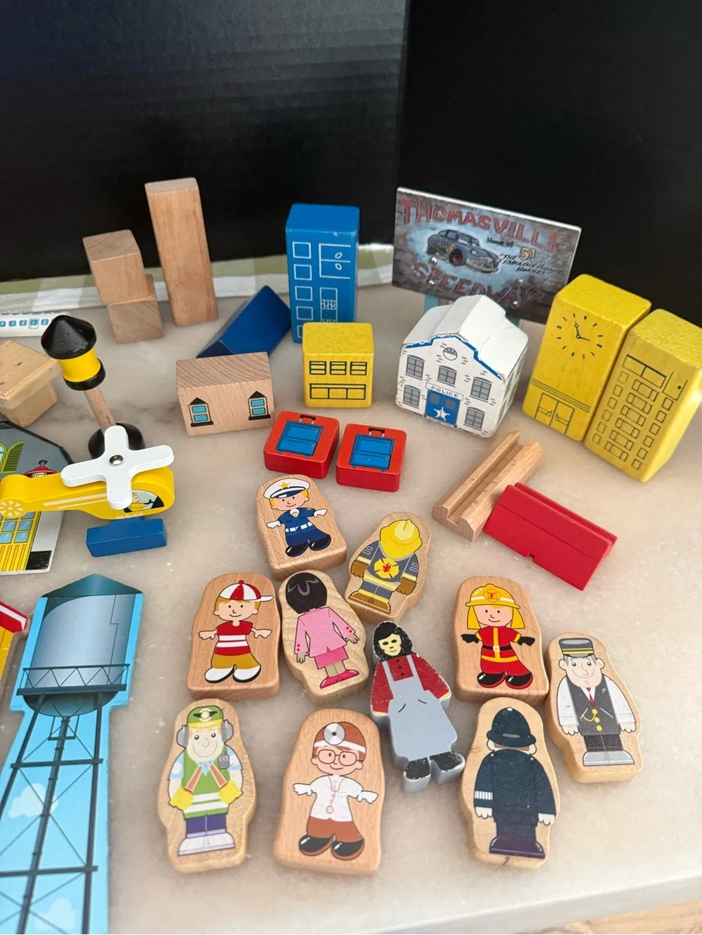 Kidkraft Transportation Station Train Accessories 65 Wooden Pieces